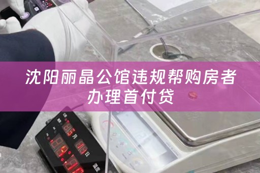 沈阳丽晶公馆违规帮购房者办理首付贷